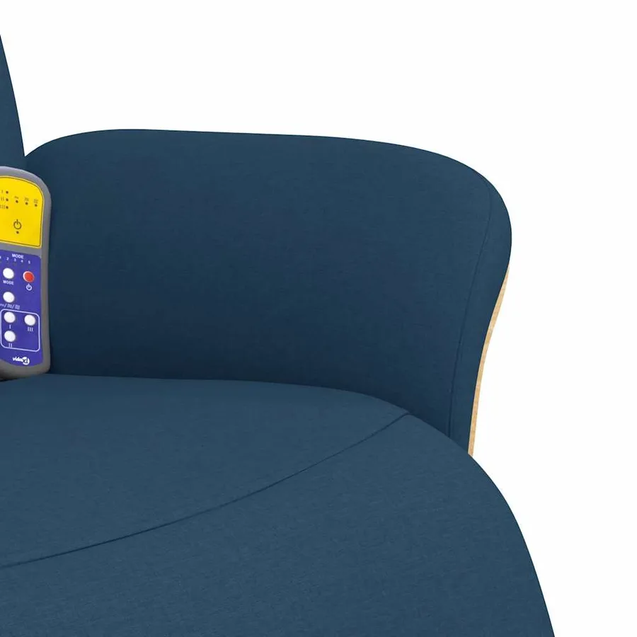 Fauteuil inclinable de massage avec repose-pieds bleu tissu - 8