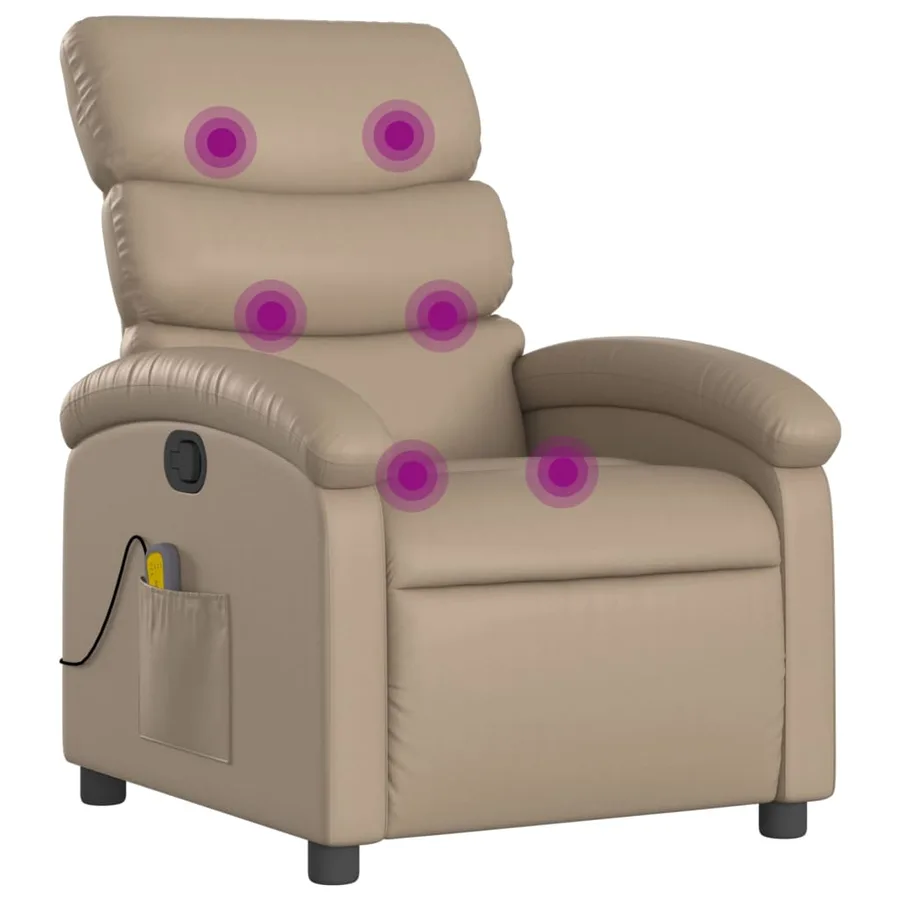 Fauteuil de massage inclinable Cappuccino Similicuir - 2