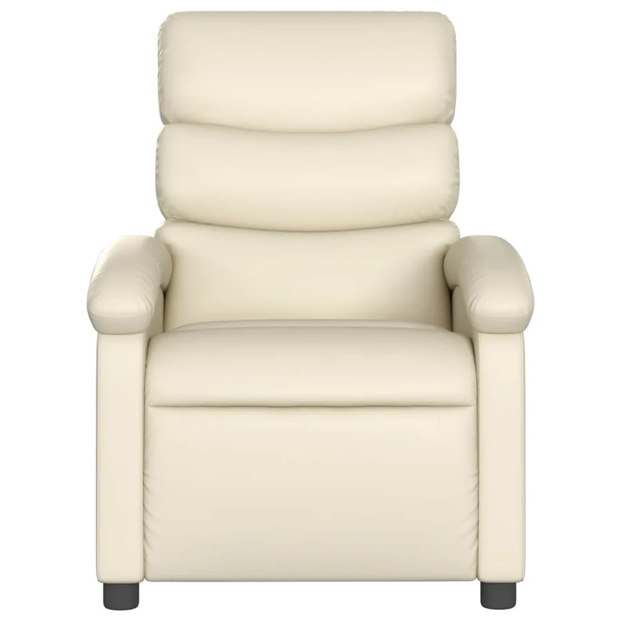 Fauteuil de massage inclinable crème similicuir - 4
