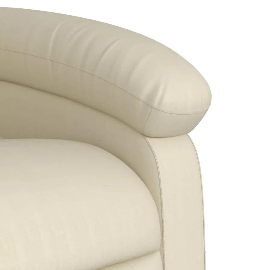 Fauteuil de massage inclinable crème similicuir - 9