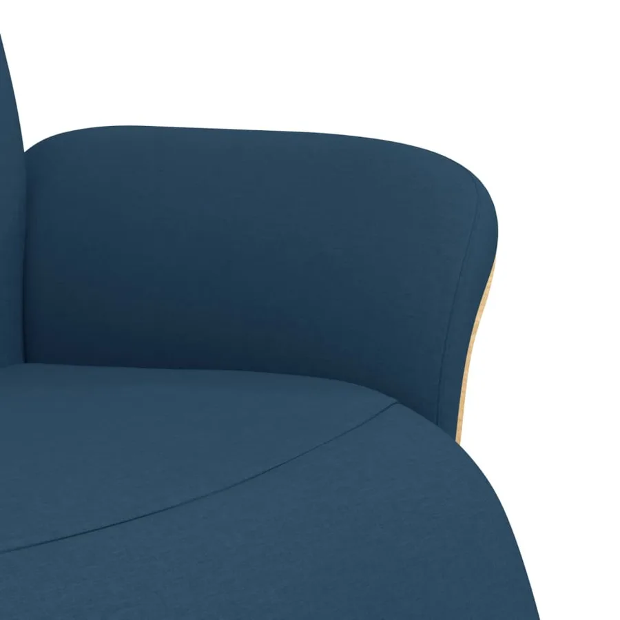 Fauteuil inclinable avec repose-pieds bleu tissu - 6