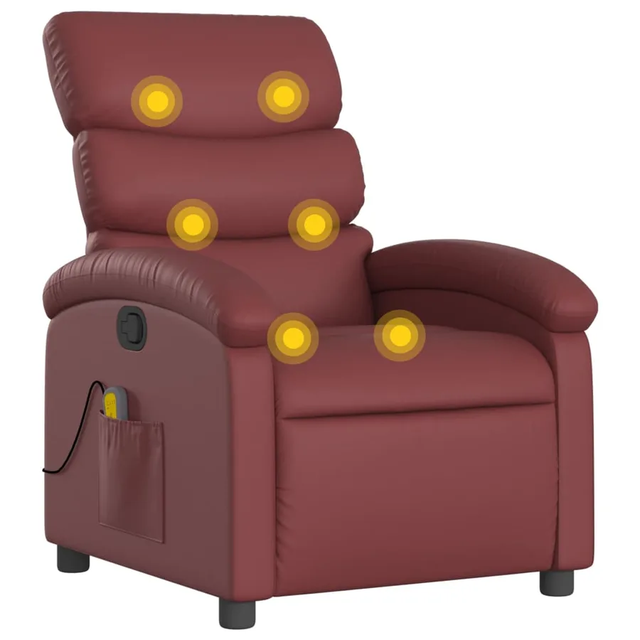 Fauteuil de massage inclinable Rouge bordeaux Similicuir - 2