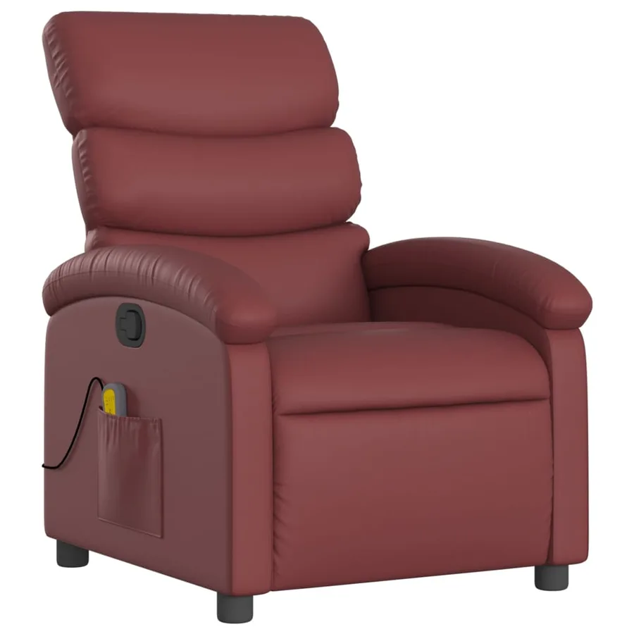 Fauteuil de massage inclinable Rouge bordeaux Similicuir - 3