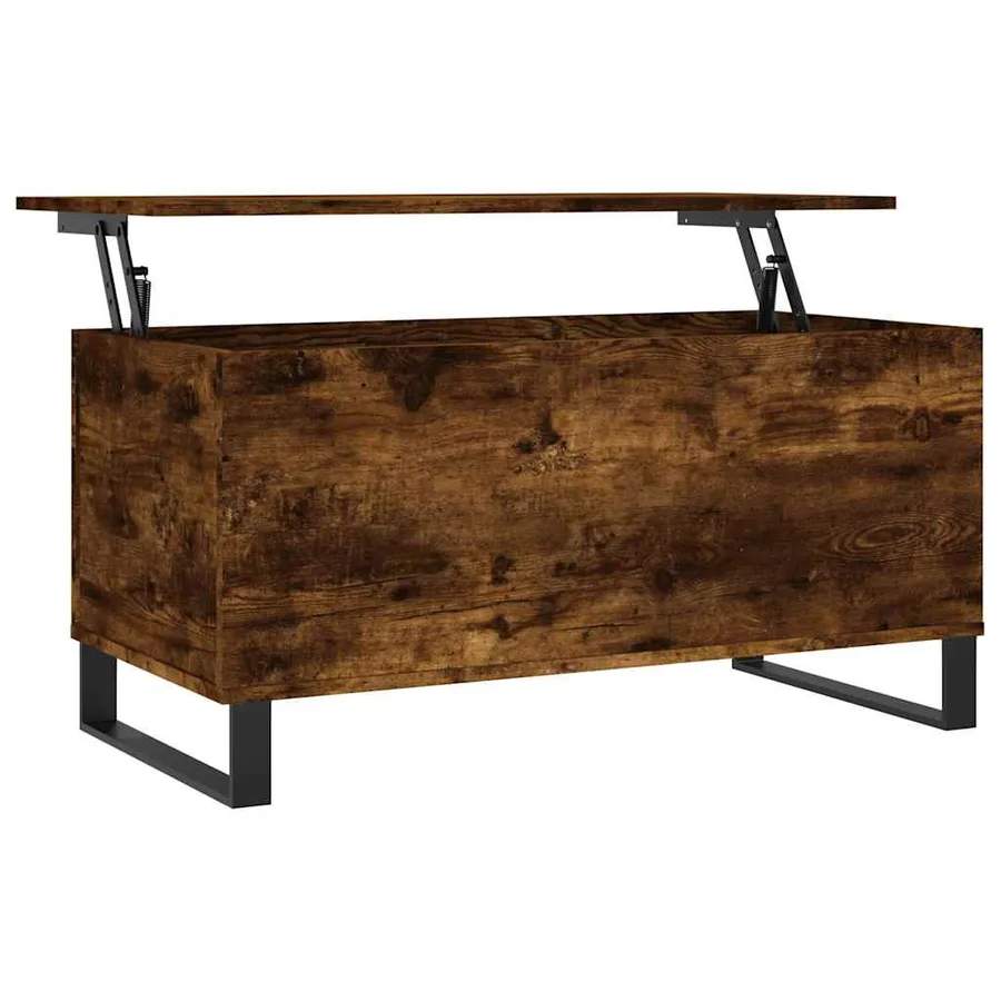 Table basse Chêne fumé 90x44,5x45 cm Bois d'ingénierie - 2