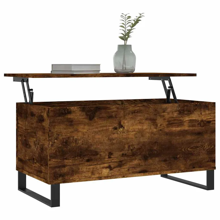 Table basse Chêne fumé 90x44,5x45 cm Bois d'ingénierie - 3