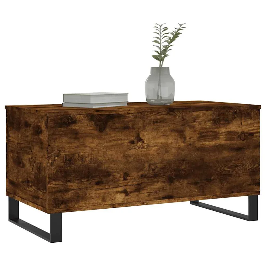 Table basse Chêne fumé 90x44,5x45 cm Bois d'ingénierie - 4
