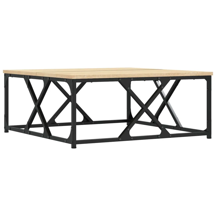 Table basse chêne sonoma 70x70x30 cm bois d'ingénierie - 2
