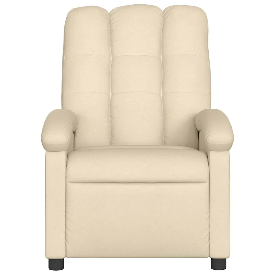 Fauteuil de massage inclinable crème tissu - 4