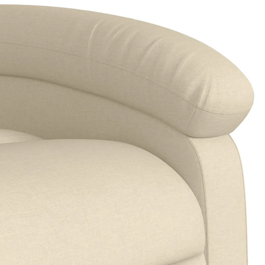 Fauteuil de massage inclinable crème tissu - 9