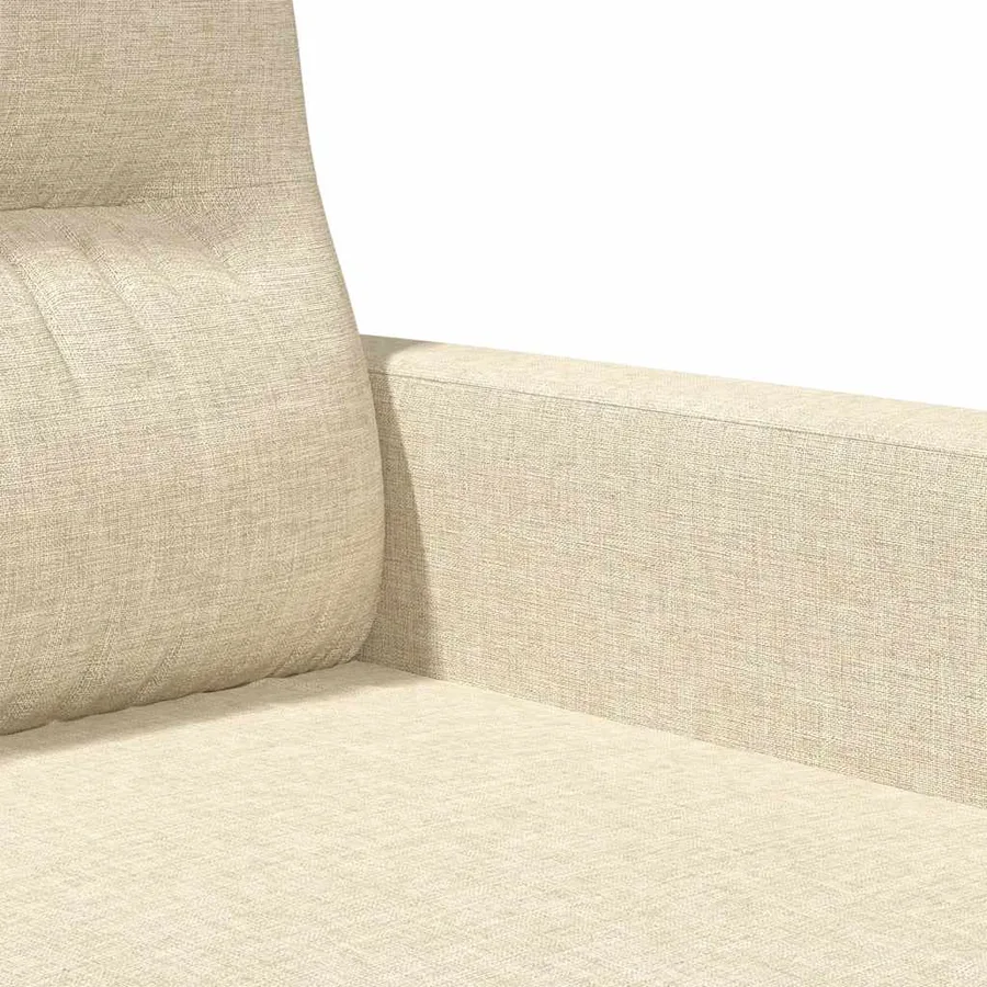 Canapé à 3 places Crème 180 cm Tissu - 7