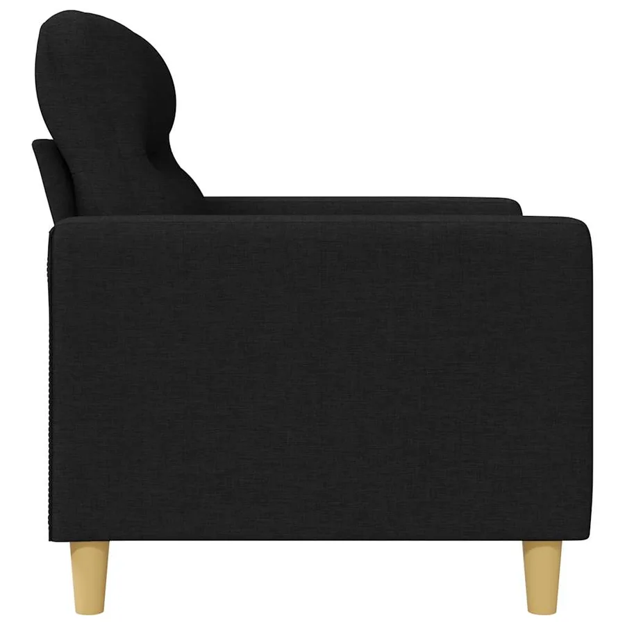 Canapé à 3 places Noir 180 cm Tissu - 5