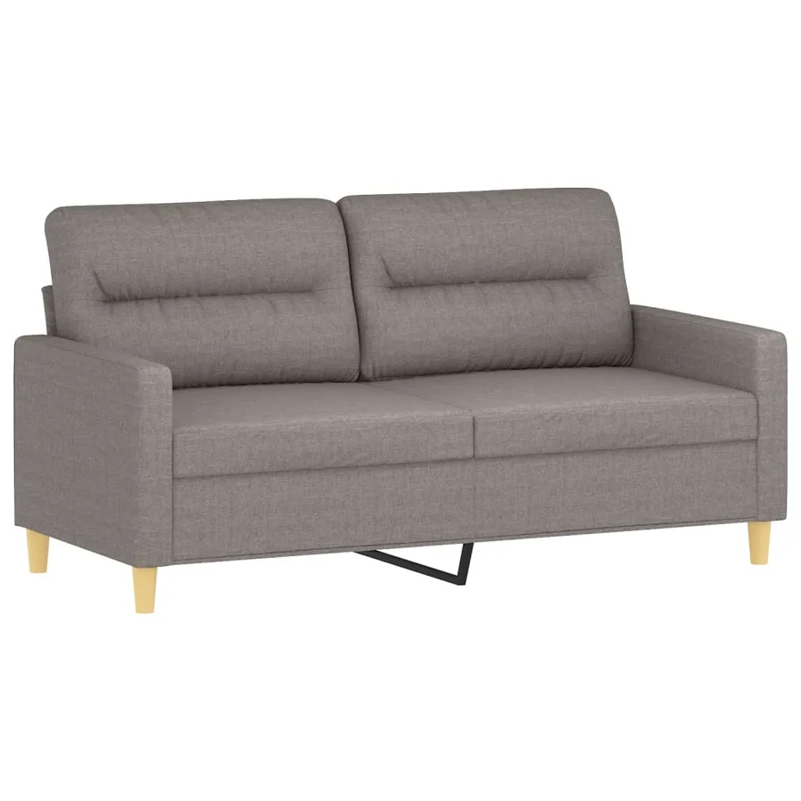 Canapé 2 places avec oreillers décoratifs taupe 140 cm tissu - 4