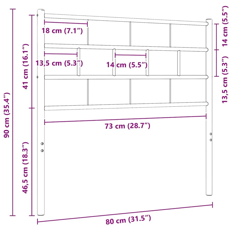 Tête de lit de remplacement métal blanc 75 cm - 6
