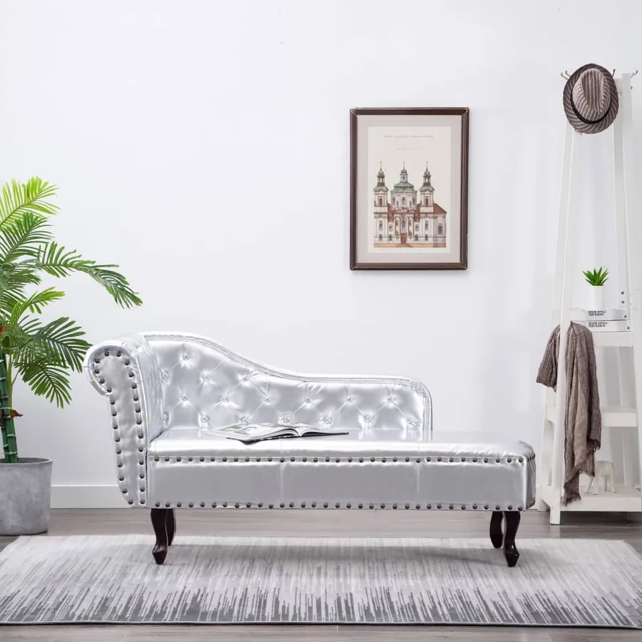 Chaise longue Argenté Similicuir