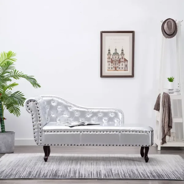 Chaise longue Argenté Similicuir