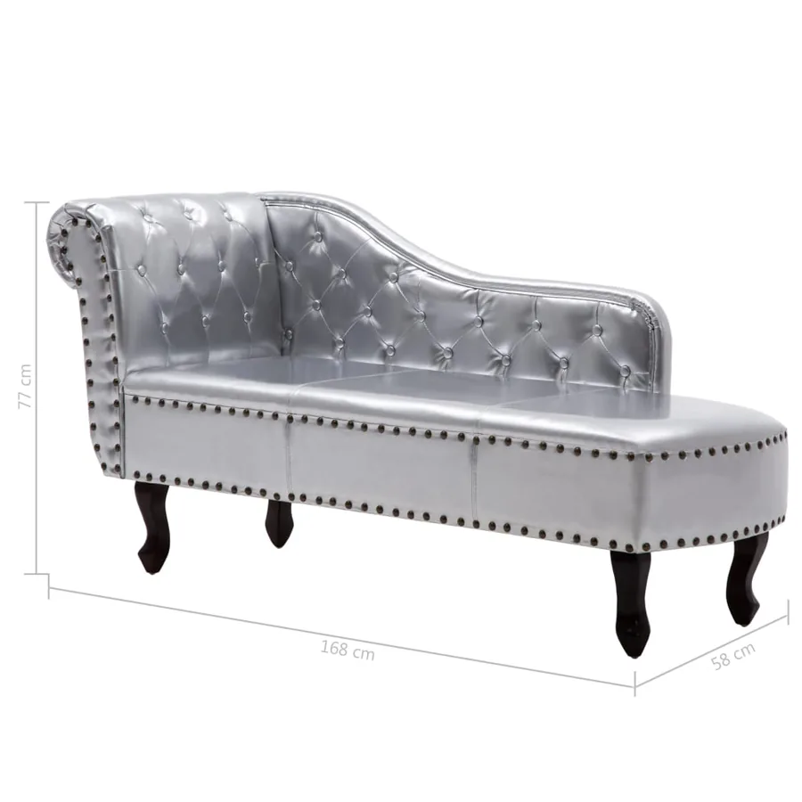 Chaise longue Argenté Similicuir - 7