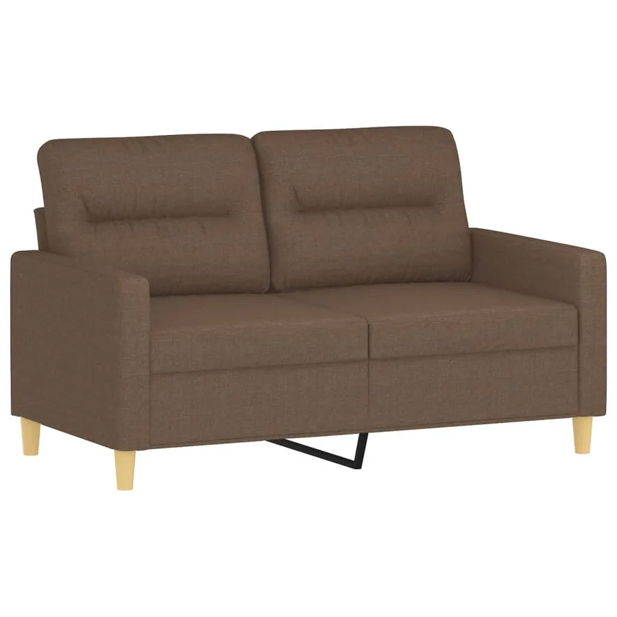 Canapé 2 places avec oreillers décoratifs marron 120 cm tissu - 4