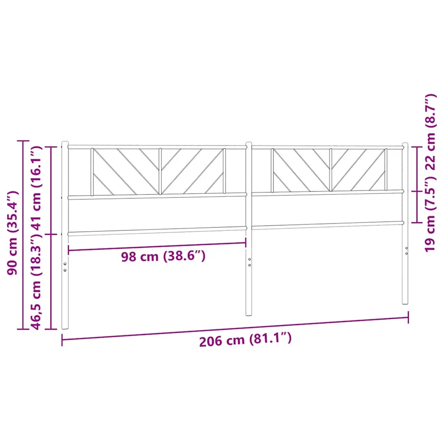 Tête de lit de remplacement métal noir 200 cm - 7