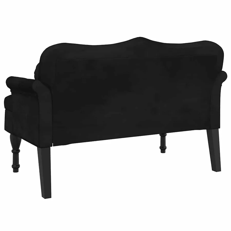Banc avec coussins Noir 120,5x65x75 cm Velours - 5