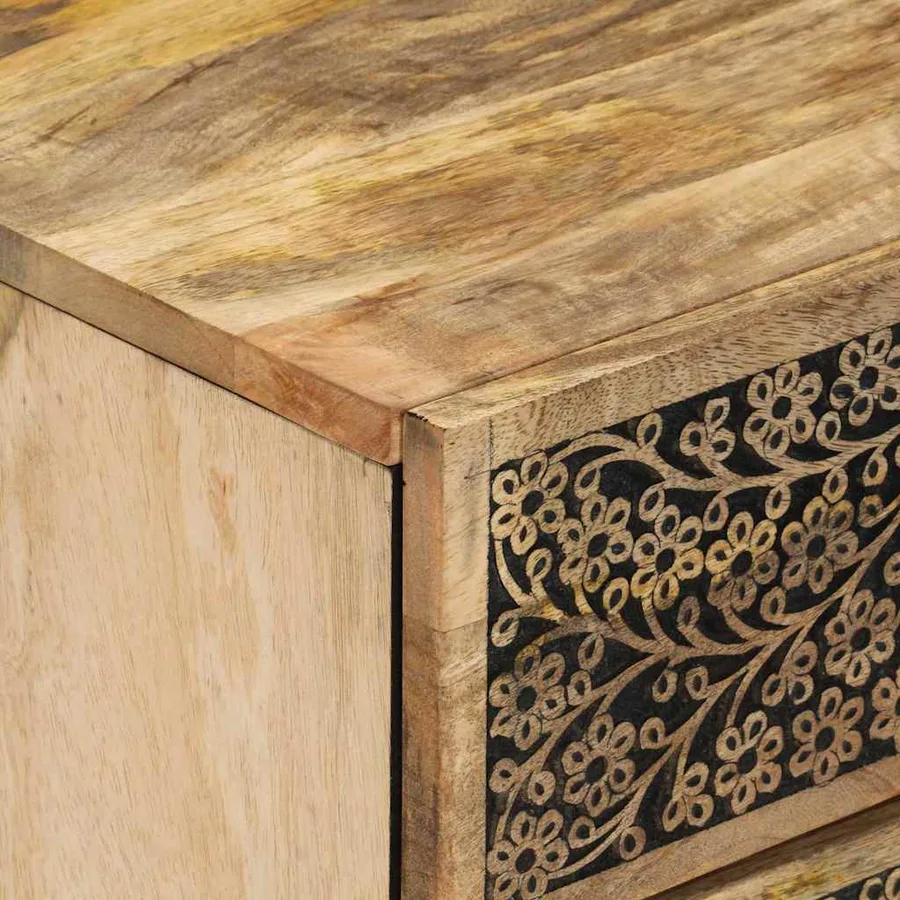 Table de chevet 50x33x60 cm bois de manguier massif - 8