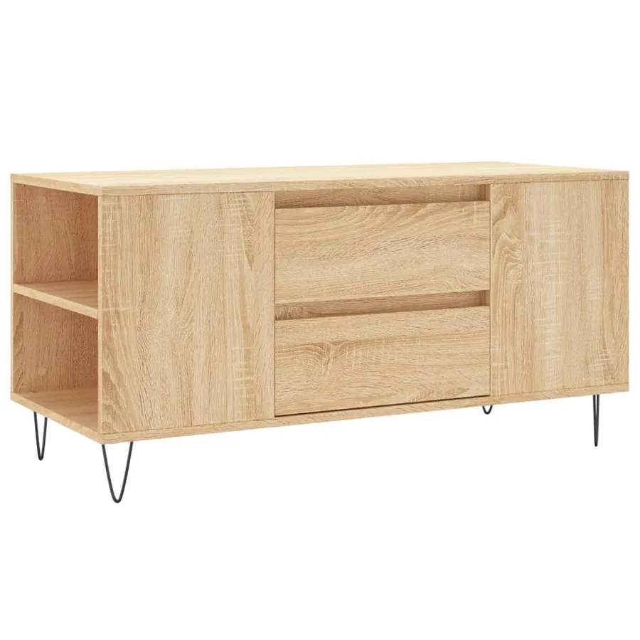 Table basse chêne sonoma 102x44,5x50 cm bois d'ingénierie - 2