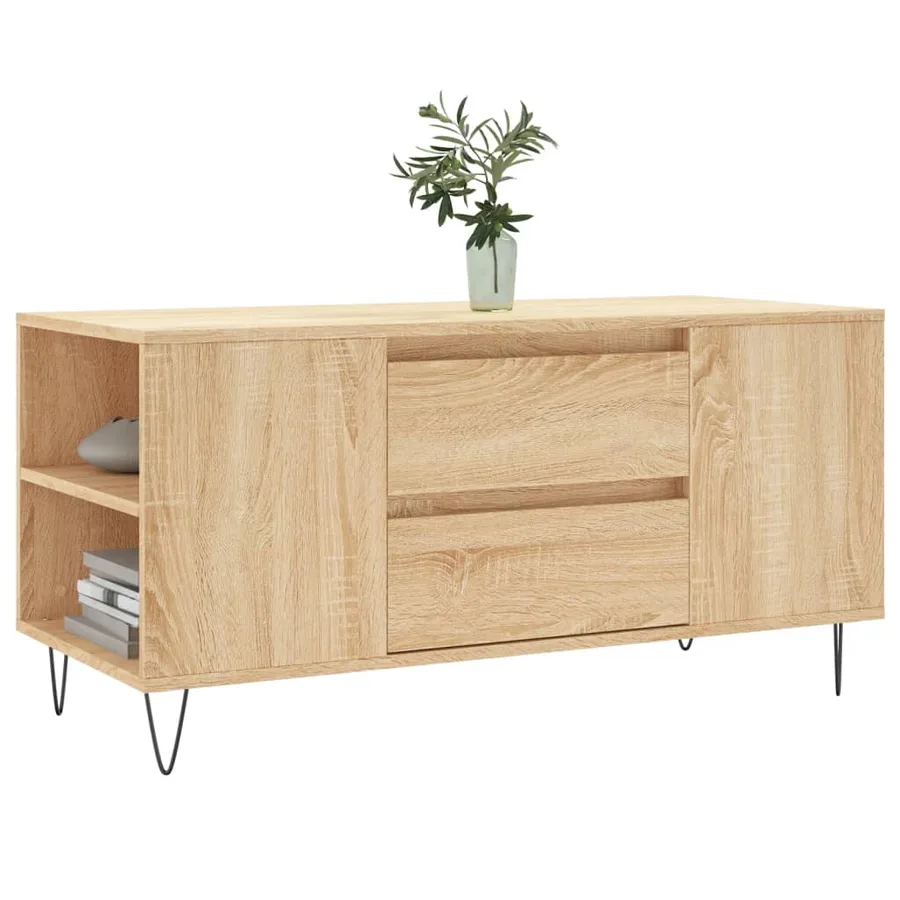 Table basse chêne sonoma 102x44,5x50 cm bois d'ingénierie - 3