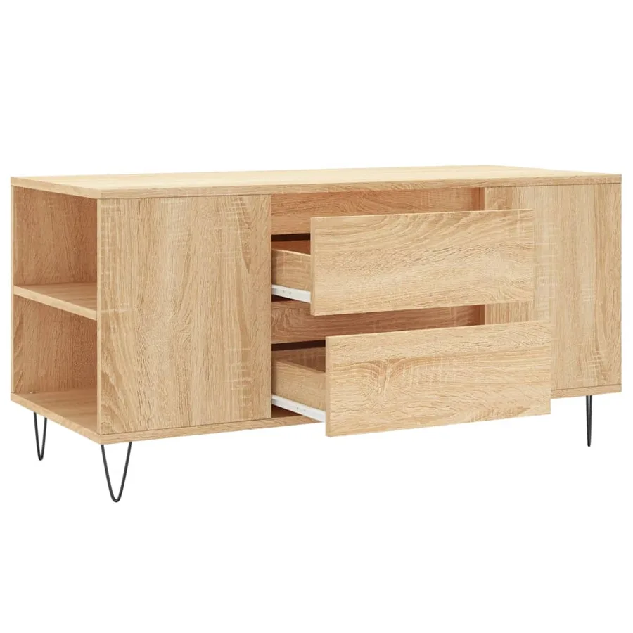 Table basse chêne sonoma 102x44,5x50 cm bois d'ingénierie - 6