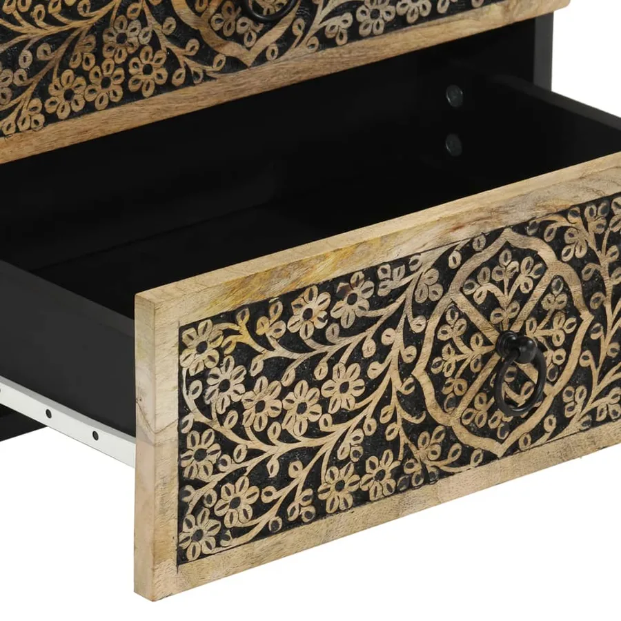 Table de chevet 50x33x60 cm bois de manguier massif - 10