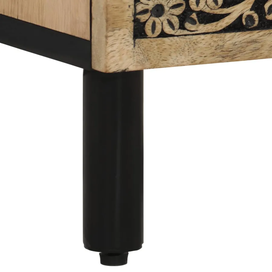 Table de chevet 50x33x60 cm bois de manguier massif - 11