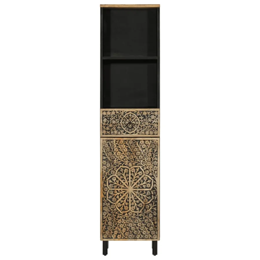 Armoire de salle de bain 38x33x160 cm bois massif de manguier - 3