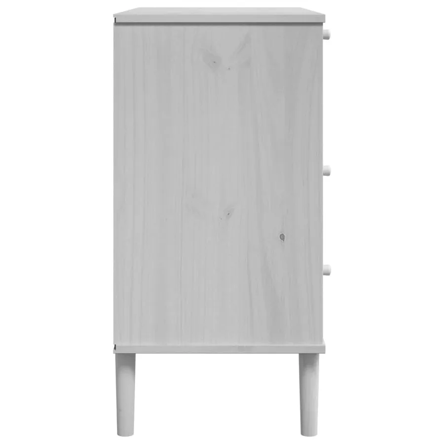 Commode SENJA aspect de rotin blanc bois de pin solide - 7