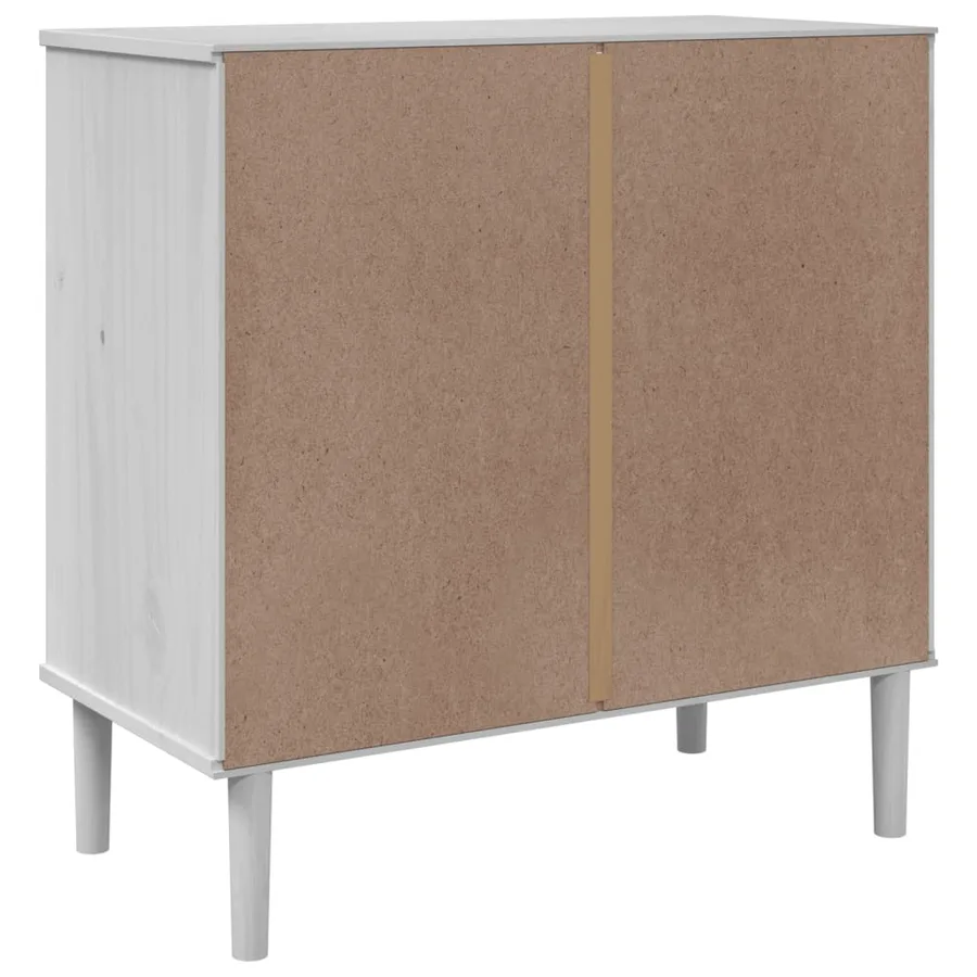 Commode SENJA aspect de rotin blanc bois de pin solide - 8