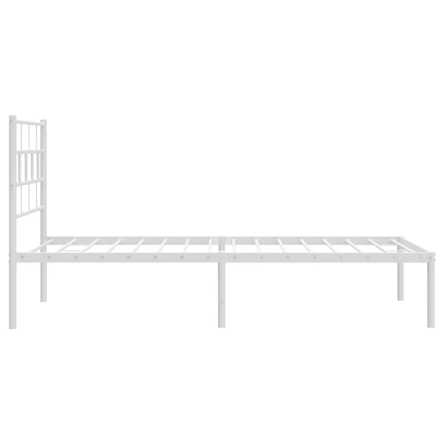 Cadre de lit métal sans matelas avec tête de lit blanc 80x200cm - 6
