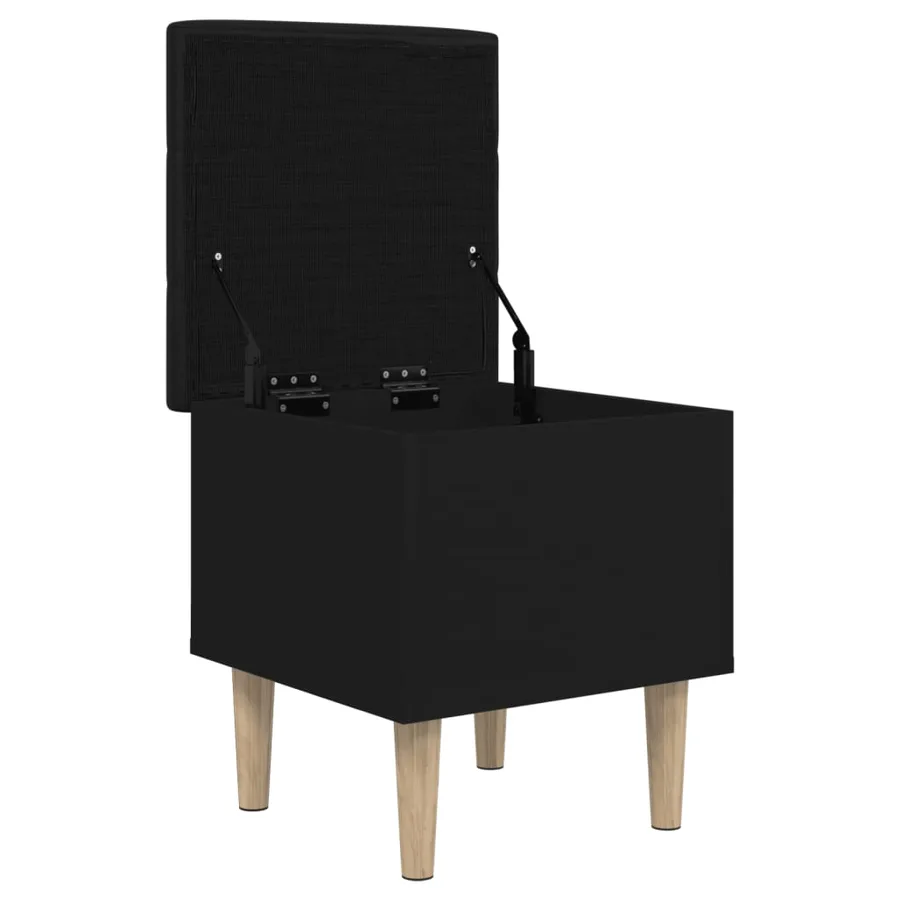 Banc de rangement noir 42x42x46 cm bois d'ingénierie - 4