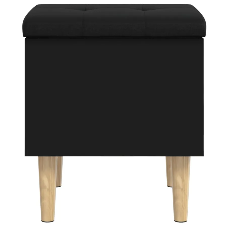 Banc de rangement noir 42x42x46 cm bois d'ingénierie - 5
