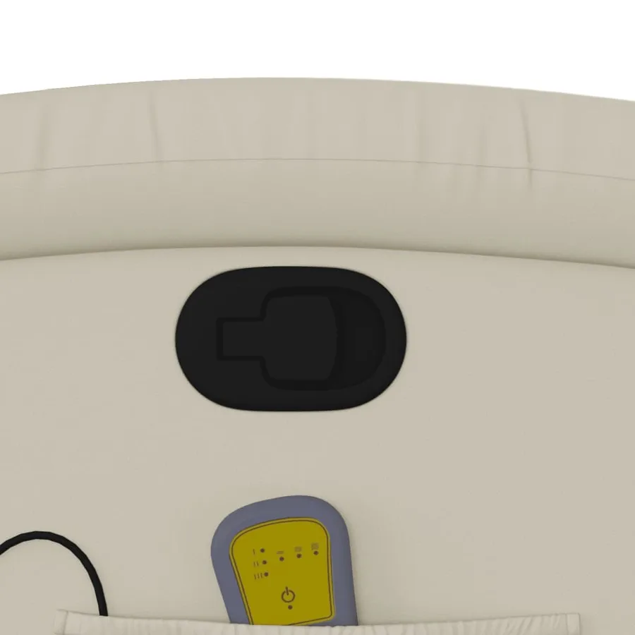 Fauteuil de massage inclinable en similicuir crème - 10