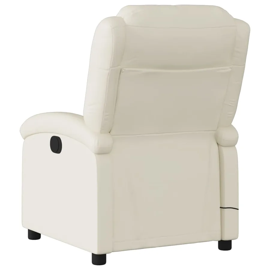 Fauteuil de massage inclinable en similicuir crème - 4