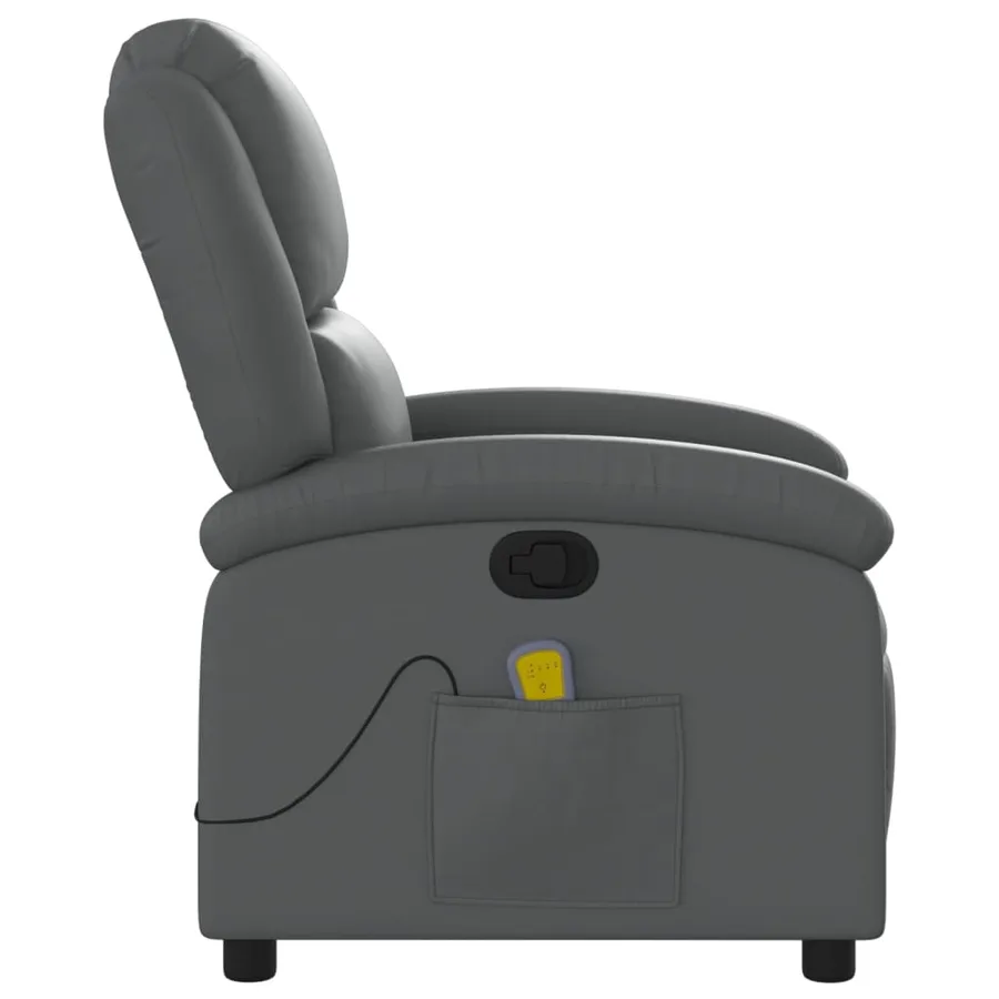 Fauteuil de massage inclinable Gris Similicuir - 5