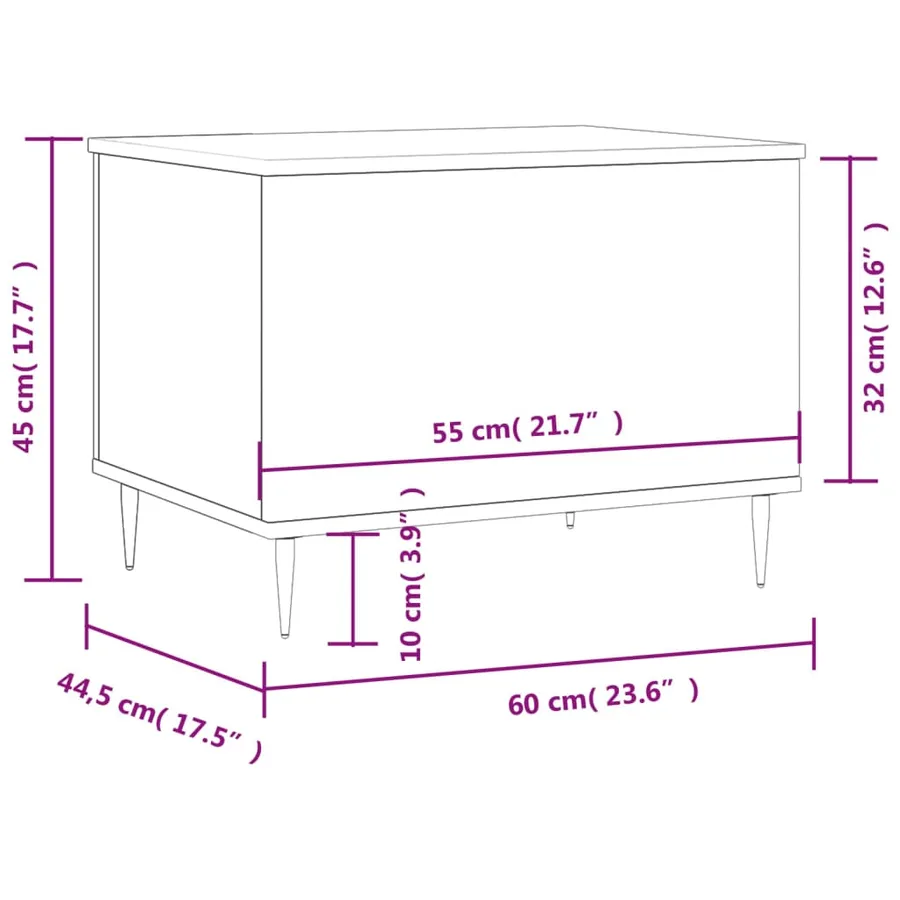 Table basse Chêne fumé 60x44,5x45 cm Bois d'ingénierie - 11