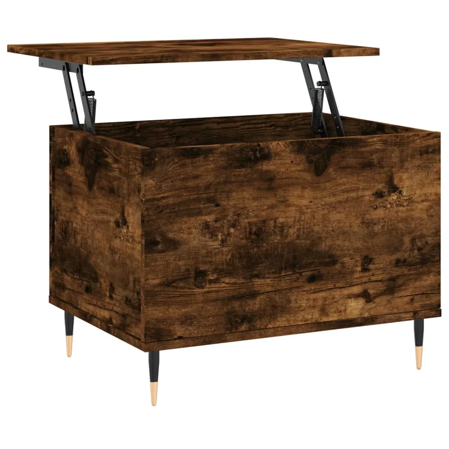 Table basse Chêne fumé 60x44,5x45 cm Bois d'ingénierie - 2