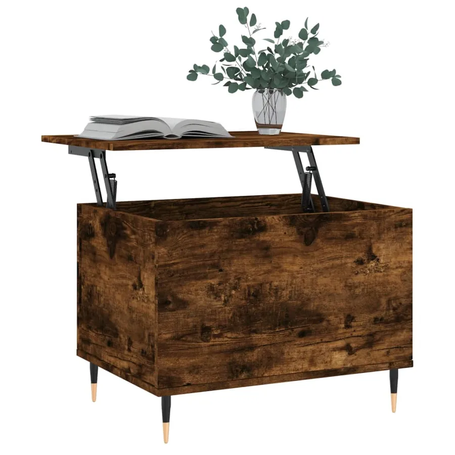 Table basse Chêne fumé 60x44,5x45 cm Bois d'ingénierie - 4