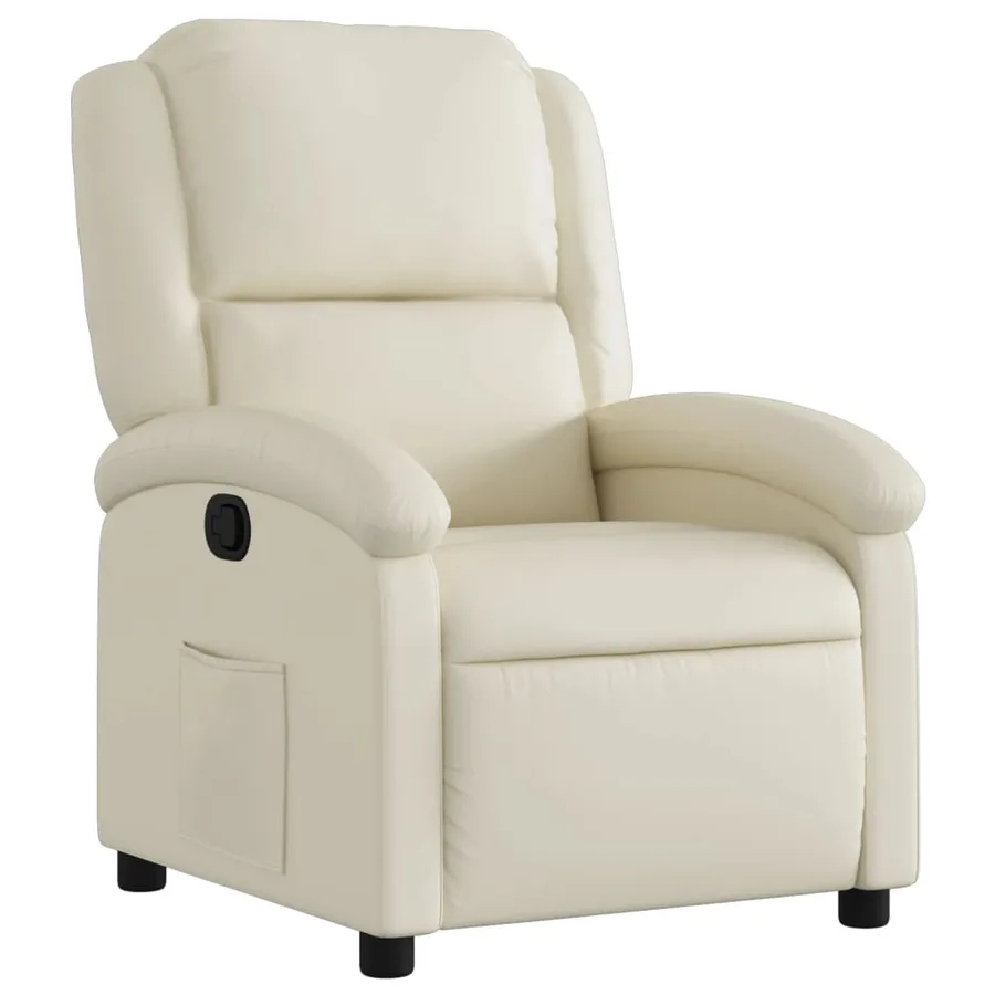 Fauteuil inclinable crème similicuir - 2