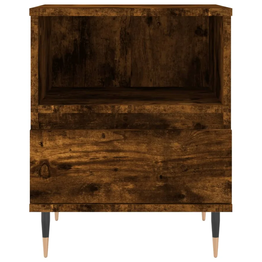 Table de chevet chêne fumé 40x35x50 cm bois d’ingénierie - 5