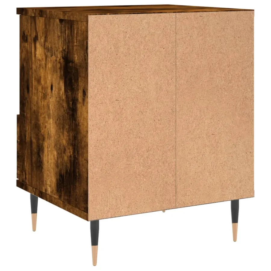 Table de chevet chêne fumé 40x35x50 cm bois d’ingénierie - 8