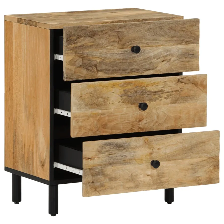 Table de chevet 50x33x60 cm bois de manguier massif - 2
