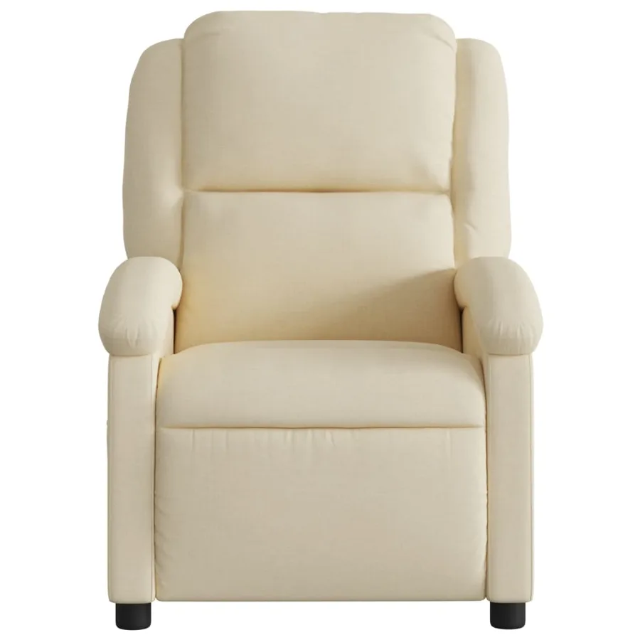 Fauteuil inclinable crème tissu - 6