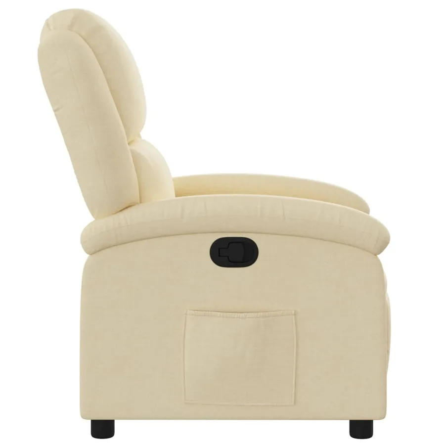 Fauteuil inclinable crème tissu - 7