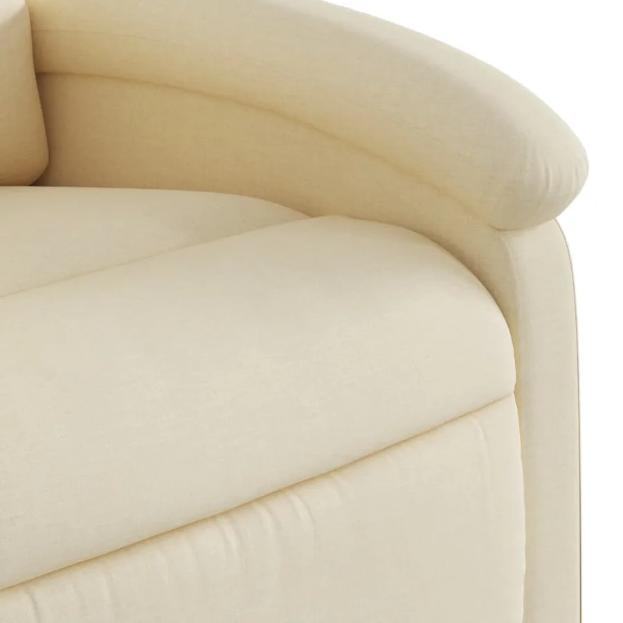 Fauteuil inclinable crème tissu - 8