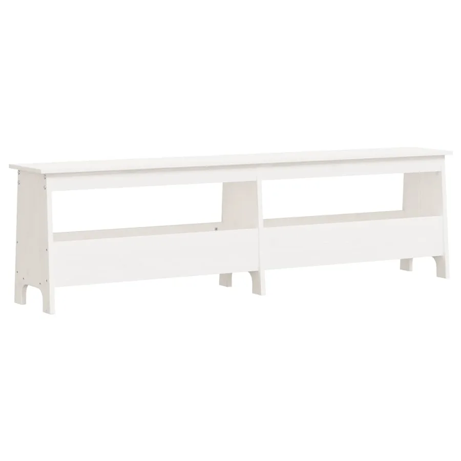 Banc d'entrée blanc 160x28x45 cm bois de pin massif - 2