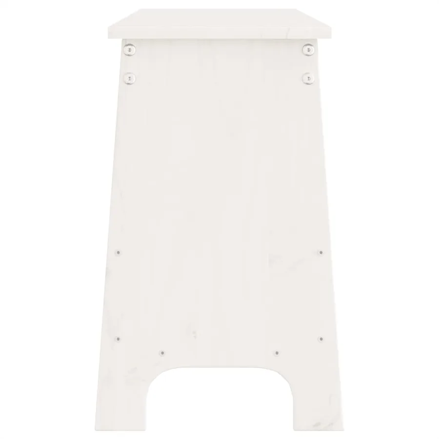 Banc d'entrée blanc 160x28x45 cm bois de pin massif - 5